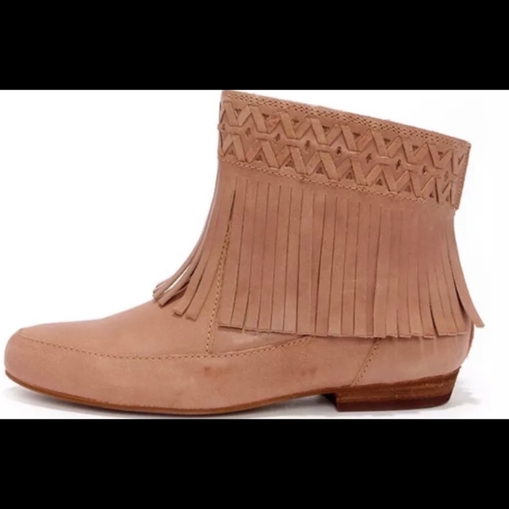Anthropologie Latigo Adobe Fringe Bootie